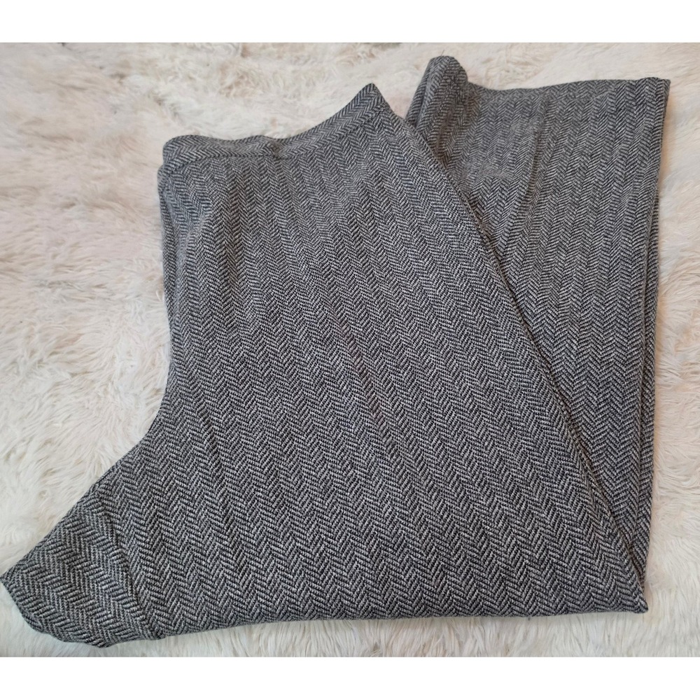 Alfred Dunner Herringbone Classic Fit Pants XL Short Pull On Grey Black NWT
